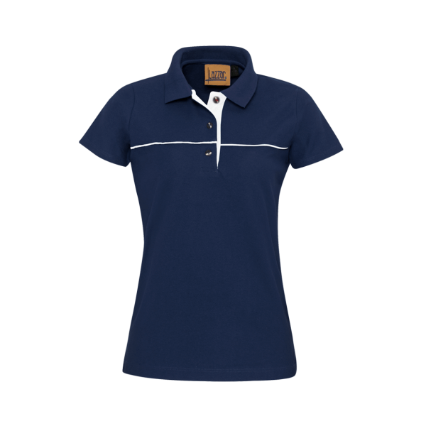 Navy P506 Short Sleeve Polo Pique Shirt For Women
